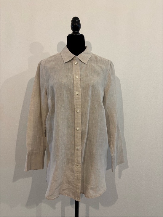 Talbots Tops - Talbot’s Light Beige Linen Button-Down Shirt